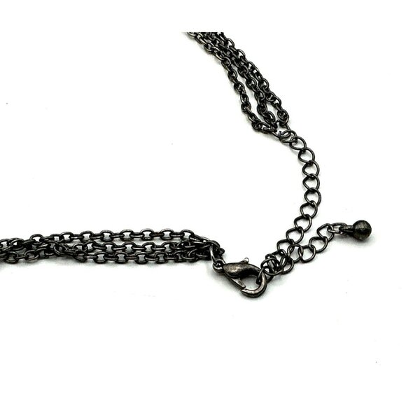 Layered Seashell & Starfish Charms Necklace With Faux Turquoise Beads - Picture 4 of 5